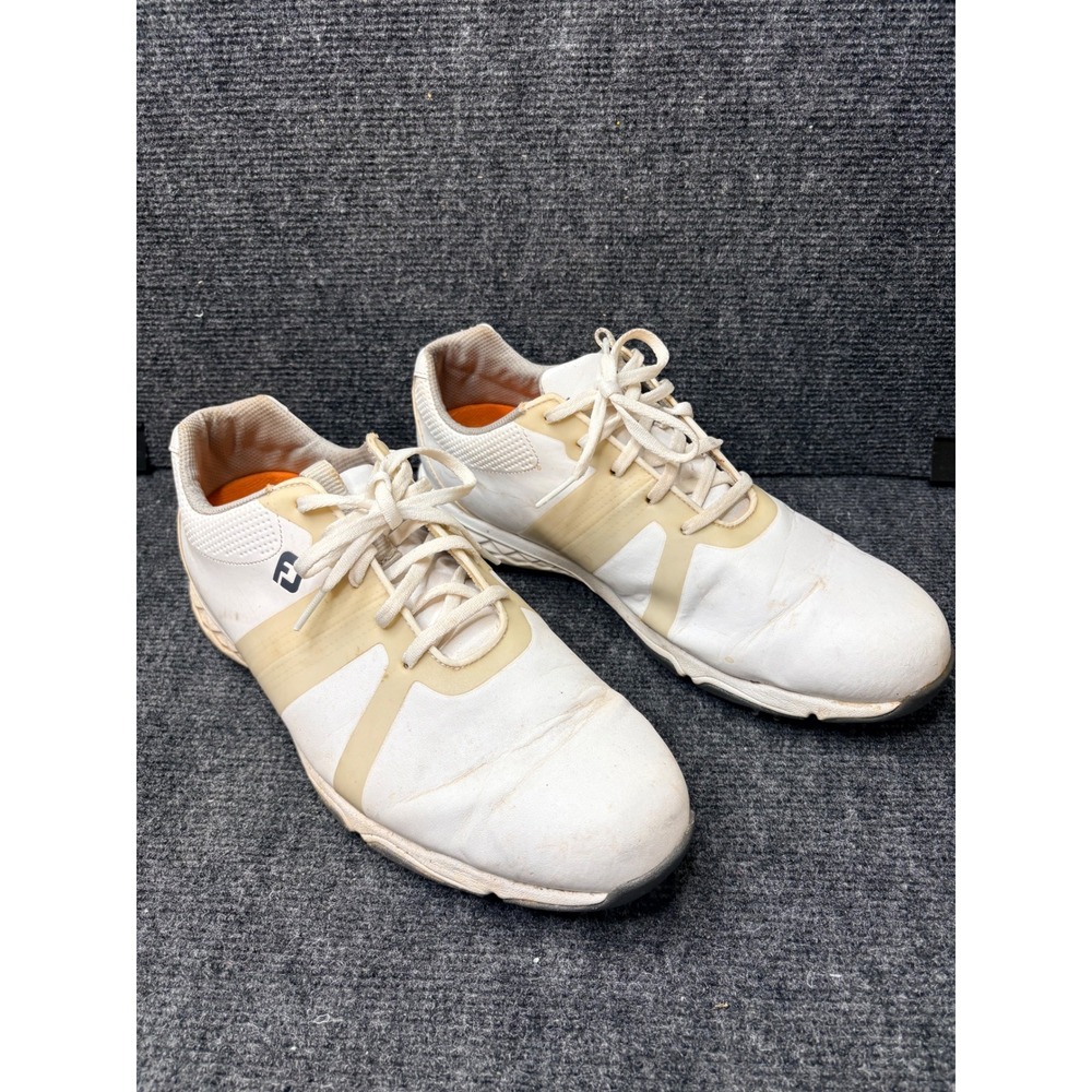 FootJoy Energize Mens 10.5 W White‎ Spiked Golf Shoes 58136 Wide Cleats